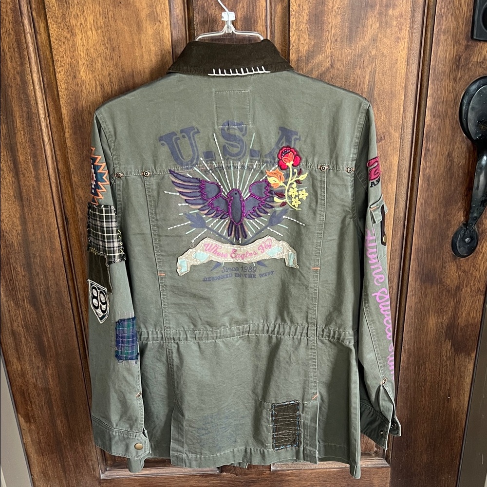 Double D Ranch Olive Patchwork Field Jacket - image 6